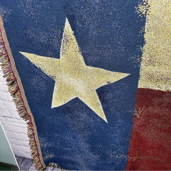 Texas Flag Woven Throw Blanket - Picture 2 of 2